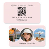 Hedendaagse profielfoto's QR Code Blush Roze Visitekaartje