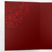 Hedendaagse Red Papercut Mandala bruiloft Drieluik Uitnodiging (Binnenzijde eerst)