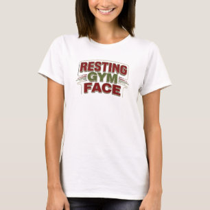 Hedendaagse RESTING GYM FACE Kunstcompositie T-shirt