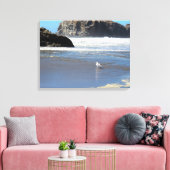 Hedendaagse Rocks Ocean Stretched Canvas Print (Insitu (Woonkamer))