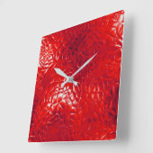 Hedendaagse Rode Folie Abstract Vierkante Klok (Hoek)