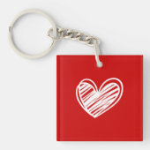 Hedendaagse Rode Hart Acryl Sleutelhanger (voorkant)