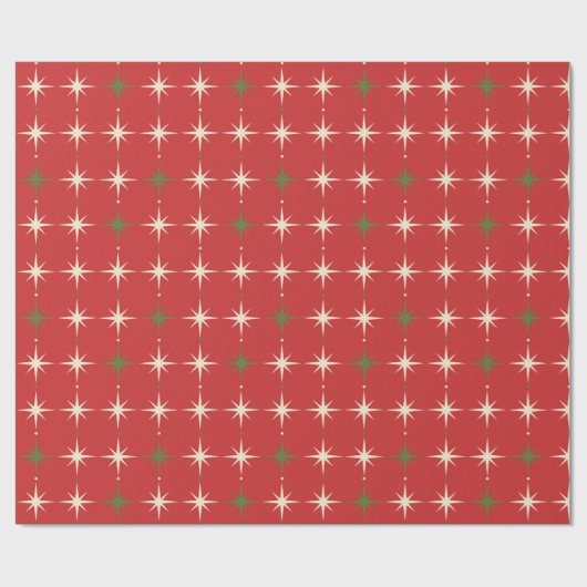 hedendaagse rode kerstster cadeaupapier (Vlak)