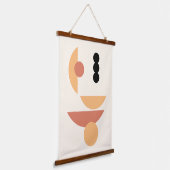 Hedendaagse Roest Rode Zon Zwarte Maan Cirkels Kun Hangend Wandkleed (Gebogen)