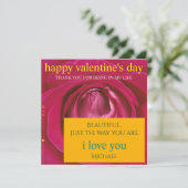 Hedendaagse romantische roze roos Valentijnsdag Bedankkaart (Staand voorkant)