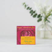Hedendaagse romantische roze roos Valentijnsdag Informatiekaartje (Staand voorkant)