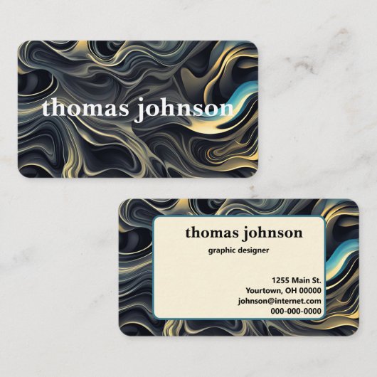 Hedendaagse rookwerveling Abstract Visitekaartje (Voorkant / Achterkant)