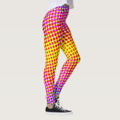 Hedendaagse Roze Gele Gradiënt Gepixelde Stippen Leggings (Rechts)