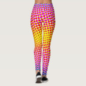Hedendaagse roze gele gradiënt Pixelate Stippen Leggings (Achterkant)