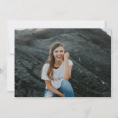 Hedendaagse roze groene chique afstudeerfeest kaart (Achterkant)