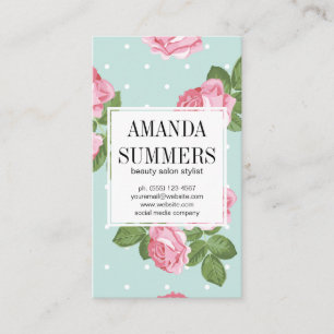 hedendaagse Rozen en pooldots Visitekaartje