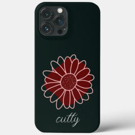 Hedendaagse rustieke donkergroene zonnebloem Case-Mate iPhone case