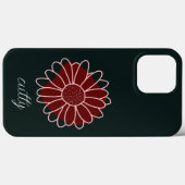 Hedendaagse rustieke donkergroene zonnebloem Case-Mate iPhone case (Achterkant (horizontaal))