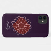 Hedendaagse rustieke donkergroene zonnebloem Case-Mate iPhone case (Achterkant (horizontaal))