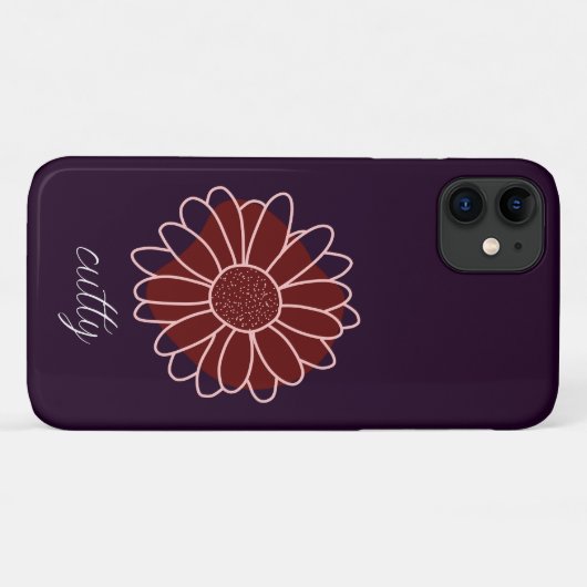 Hedendaagse rustieke donkergroene zonnebloem Case-Mate iPhone case (Achterkant (horizontaal))