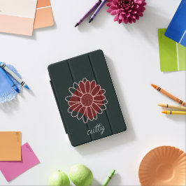 Hedendaagse rustieke donkergroene zonnebloem iPad mini cover