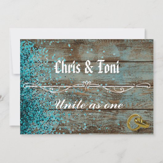 Hedendaagse rustieke hout & duiven bruiloft uitnod kaart (Achterkant)