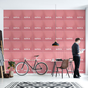 Hedendaagse rustieke roze gepersonaliseerd behang