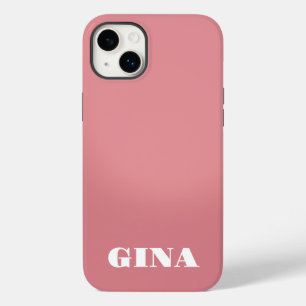 Hedendaagse rustieke roze gepersonaliseerd Case-Mate iPhone 14 plus hoesje