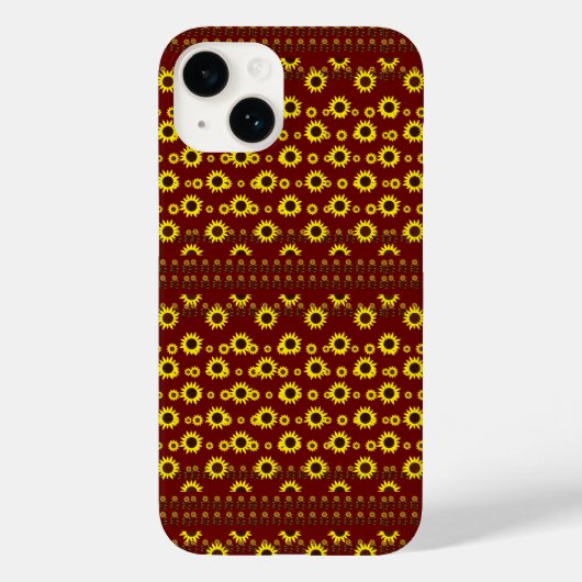 Hedendaagse rustieke zonnebloem patroon Case-Mate iPhone case (Achterkant)