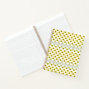 Hedendaagse rustieke zonnebloem patroon notitieboek