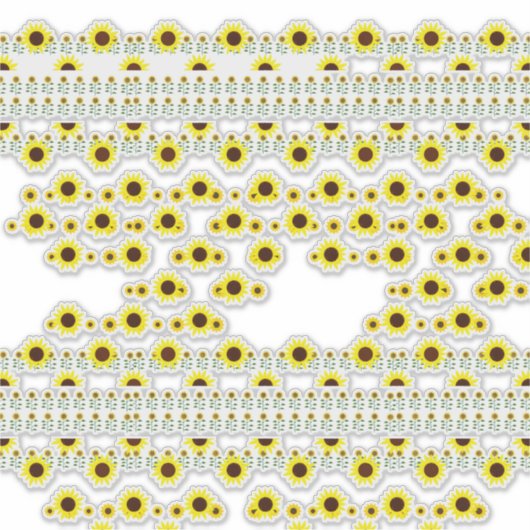 Hedendaagse rustieke zonnebloem patroon sticker (Voorkant)