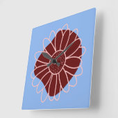 Hedendaagse rustieke zonnebloem vierkante klok (Hoek)