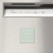 Hedendaagse Sage Bruiloft Save the Date Magneet (Insitu (Vaatwasser))