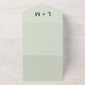 Hedendaagse Sage Cactus bruiloft All In One Uitnodiging (Buitenkant)