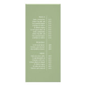 Hedendaagse Sage Groene Moderne prijslijst Reclamekaart (Achterkant)