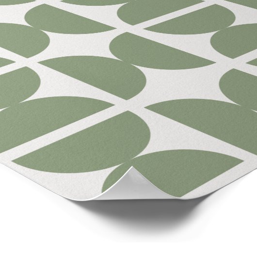 Hedendaagse Sage Groene Retro Halve Maan 70s Poster (Hoek)