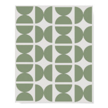 Hedendaagse Sage Groene Retro Halve Maan 70s