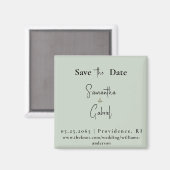 Hedendaagse Salie Bruiloft Save the Date II Magneet (Voorkant / Achterkant)