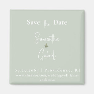 Hedendaagse Salie Bruiloft Save the Date Magneet