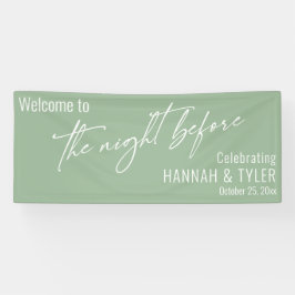 Hedendaagse Saliegroen De Nacht Voor De Bruiloft Spandoek