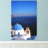 Hedendaagse Santorini stretched canvas print (Insitu (Houten vloer))
