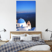 Hedendaagse Santorini stretched canvas print (Insitu (Slaapkamer))