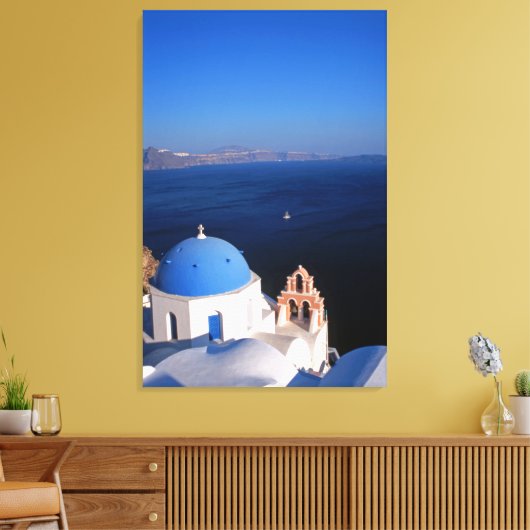 Hedendaagse Santorini stretched canvas print (Insitu (Woonkamer))