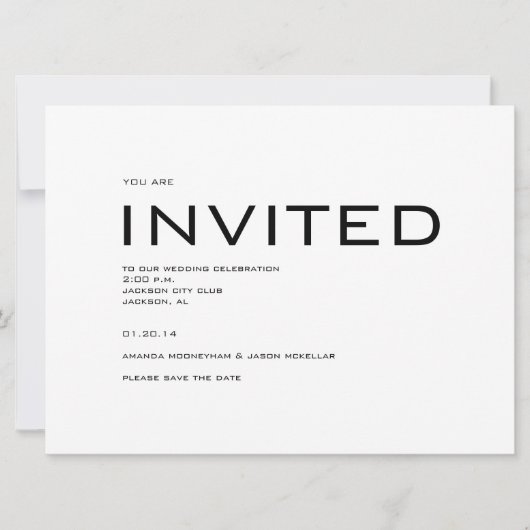 Hedendaagse Save the Date uitnodiging (Voorkant)