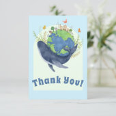 Hedendaagse Schattigee blauwe vinvis Bedankkaart (Staand voorkant)