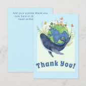 Hedendaagse Schattigee blauwe vinvis Bedankkaart (Voorkant / Achterkant)