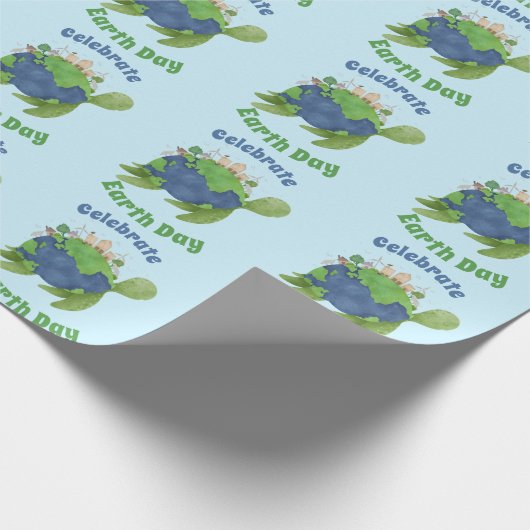 Hedendaagse Schattigee Earth Day Zee Schildpad Cus Cadeaupapier (Hoek)