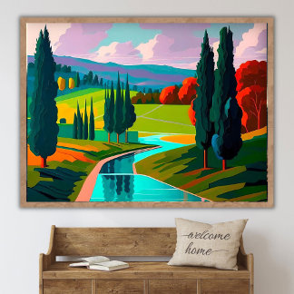 Hedendaagse Schilderkunst van Landschappelijke Pla Poster