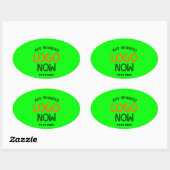 HEDENDAAGSE SCHONE NEON GROENE MODIEUZE CLIENT OVALE STICKER (Vel)