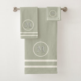 Hedendaagse serene elegante beige unieke monogram bad handdoek
