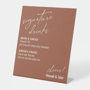 Hedendaagse Signature Dranken Terracotta Reclamebord Met Voetstuk