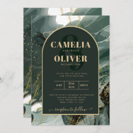 Hedendaagse Smaragdgroene Gouden Agaat Marmer BRUI Kaart