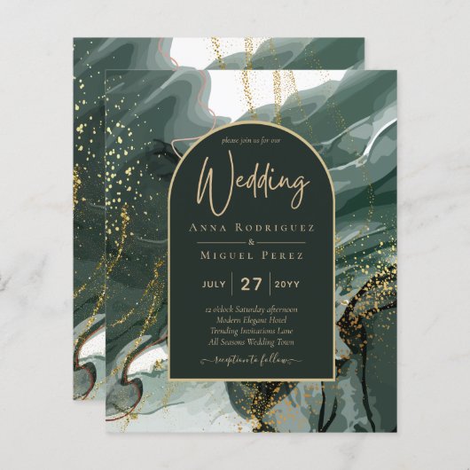 Hedendaagse Smaragdgroene Gouden Agaat Marmeren Br (Voorkant / Achterkant)