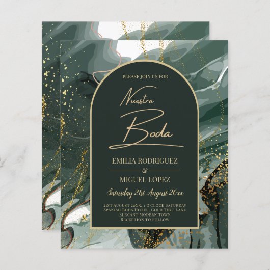 Hedendaagse Smaragdgroene Gouden Agaat Marmeren Br (Voorkant / Achterkant)