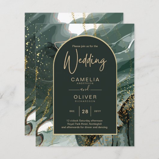 Hedendaagse Smaragdgroene Gouden Agaatmarmeren Bru (Voorkant / Achterkant)